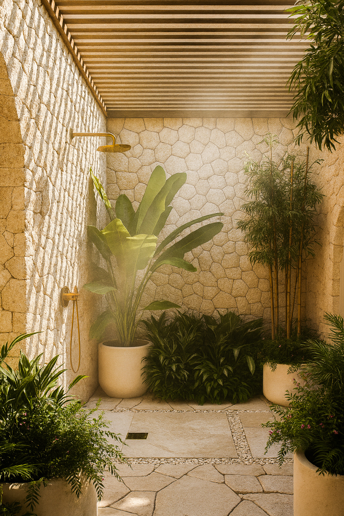 batu limestone pada sebuah ruangan kamar mandi